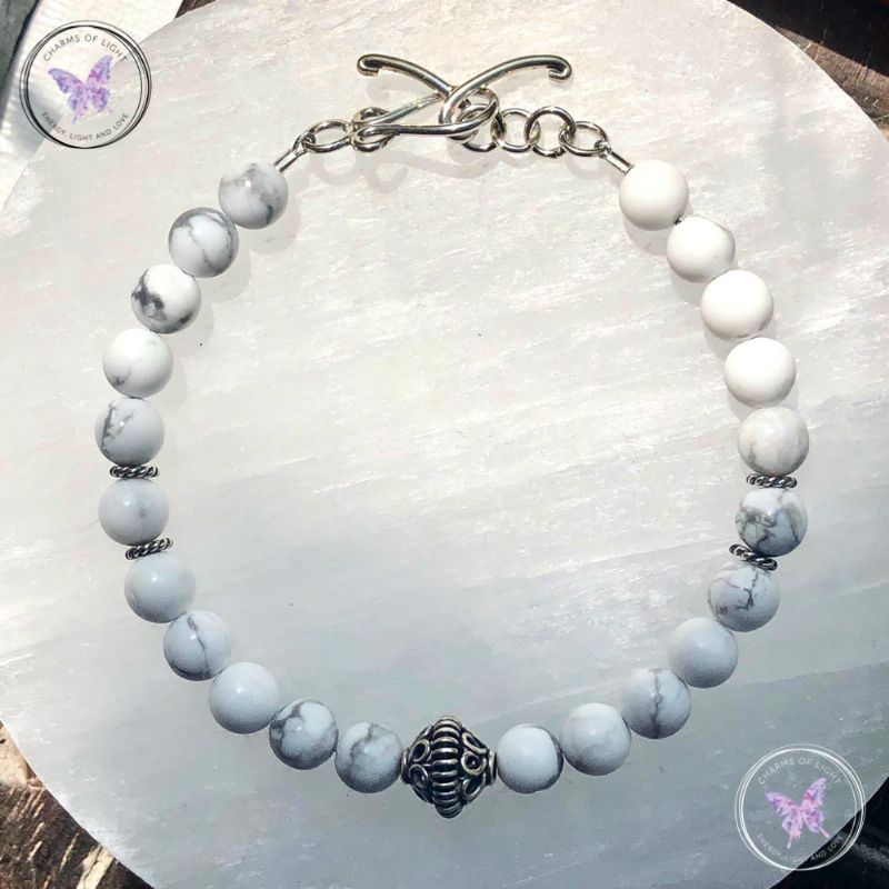 Howlite Bracelet with Feature Silver Bead